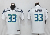 Women Nike Seattle Seahawks 33 Adams White Vapor Untouchable Limited Jersey